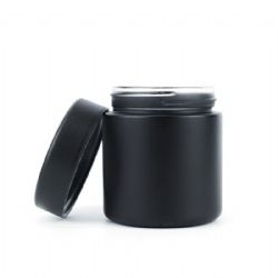 STRAIGHT SIDED GLOSSY/MATTE BLACK UV RESISTANT GLASS JARS