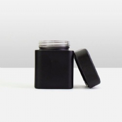 SQUARE BLACK CHILD RESISTANT GLASS JARS