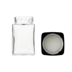 SQUARE CLEAR CHILD RESISTANT GLASS JARS