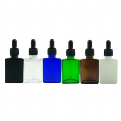 RECTANGULAR BLACK TINCTURE DROPPER BOTTLES WITH CAP