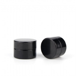 STRAIGHT SIDED GLOSSY BLACK GLASS JARS