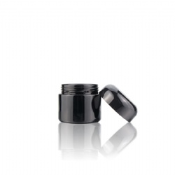 STRAIGHT SIDED GLOSSY BLACK GLASS JARS